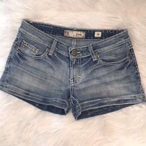 BKE Stella Denim Shorts Sz 28 W detail on back